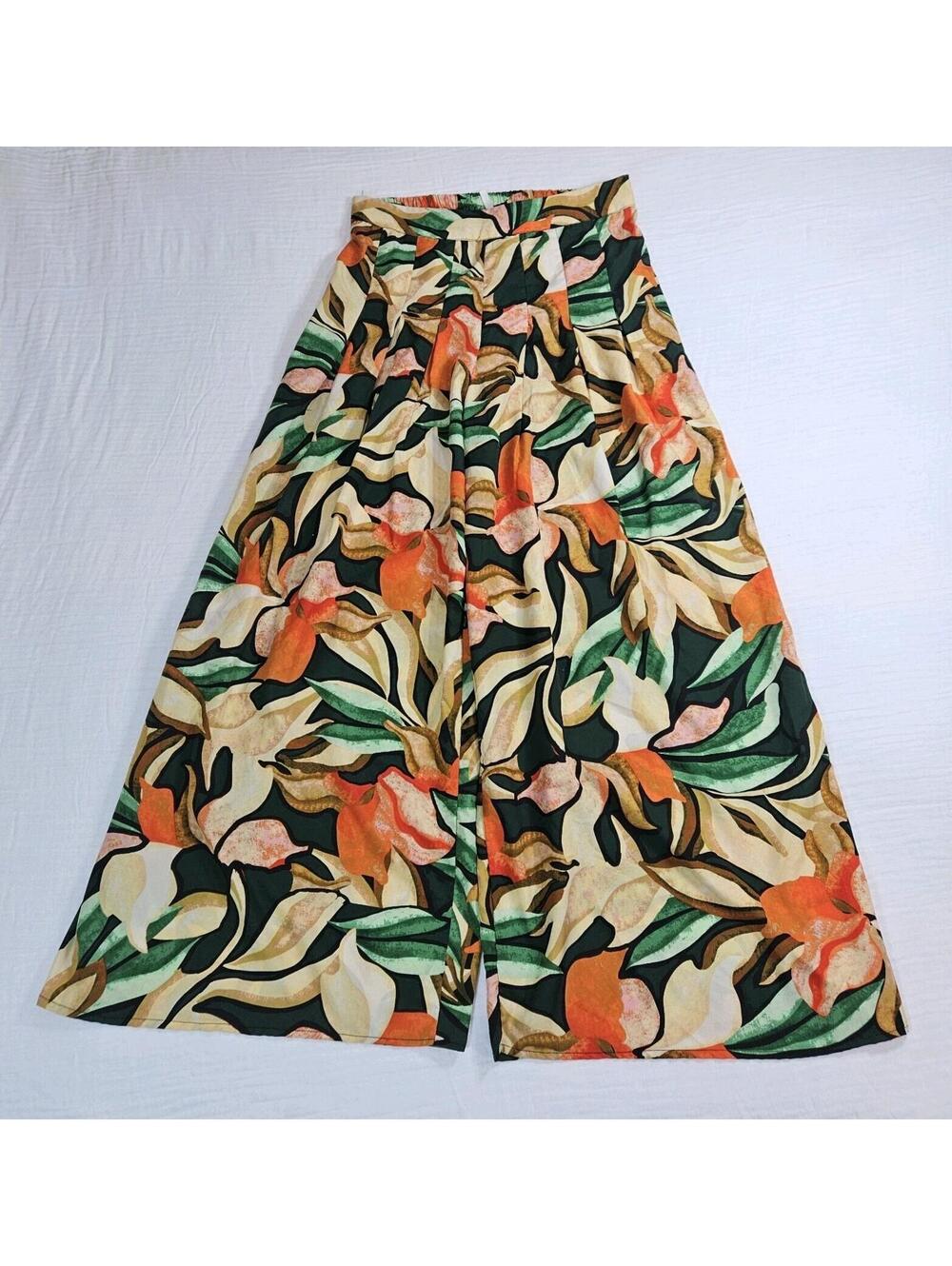 Moon Orchid Women's Size Medium Palazzo Pants Light Weight Tropical Summer